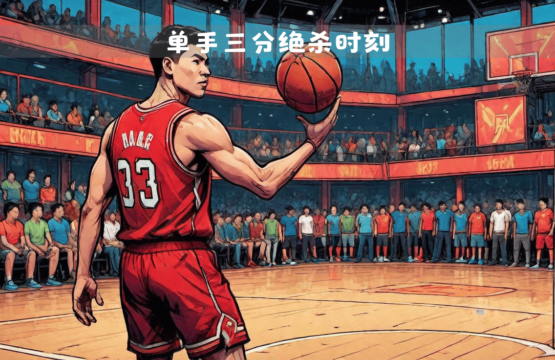 篮球比赛中一名球员成功完成绝杀